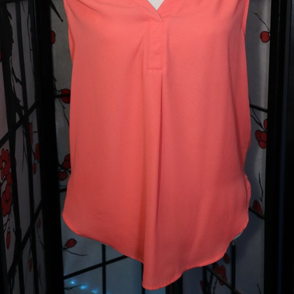 Orange Tank Style Blouse, 3 Pink Hearts by Trixxi, Size Large, Great for Summer - Picture 2 of 3